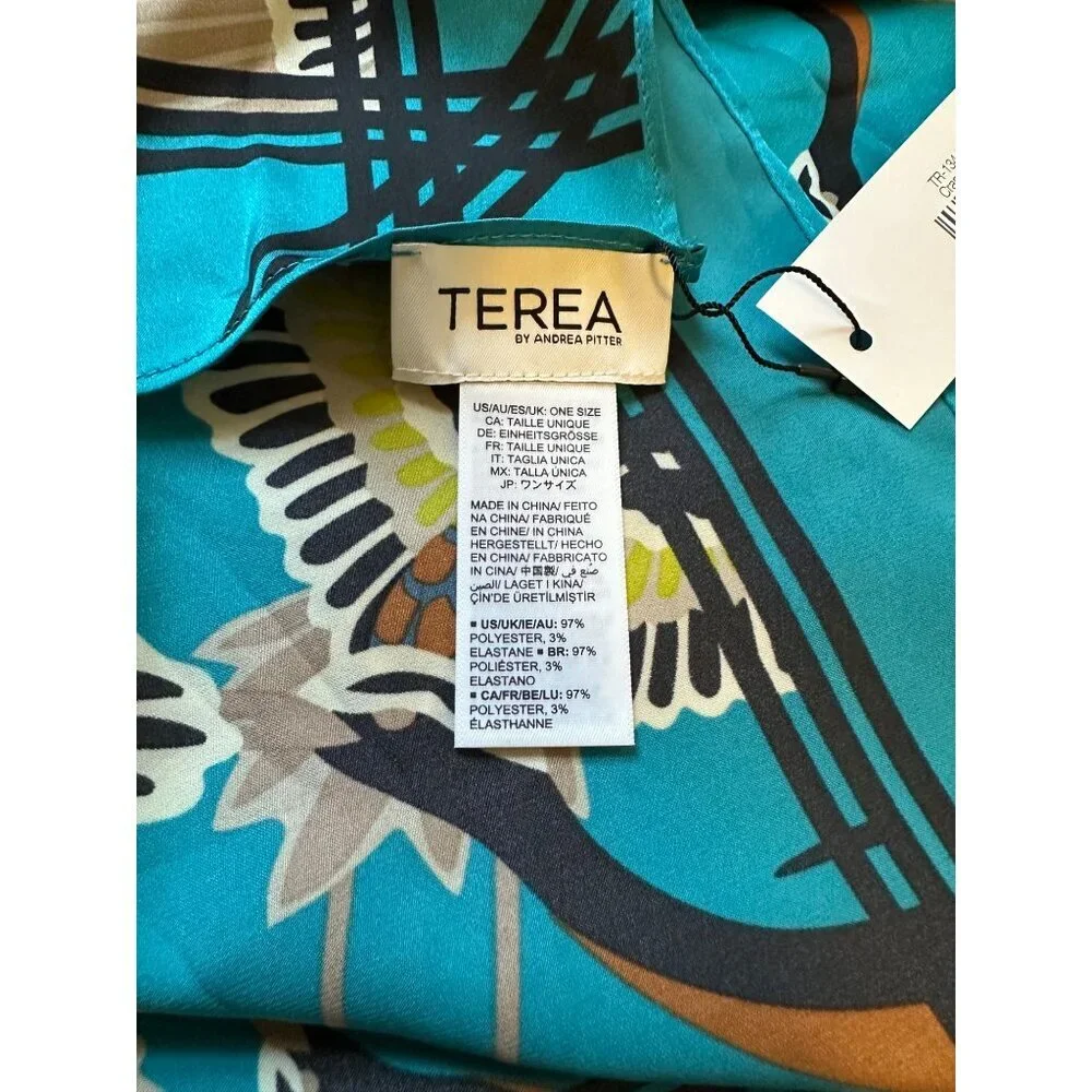 TEREA Women's Standard Aniyah Crane Print Silky Scarf multiple ways to wear NWT